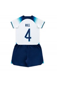 England Declan Rice #4 Babyklær Hjemme Fotballdrakt til barn VM 2022 Korte ermer (+ Korte bukser)